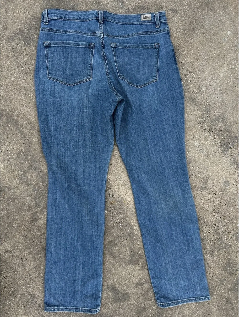 Lee Relaxed Fit Straight Leg Jean High Rise Instantly Slims Stretch Size 33Wx30L